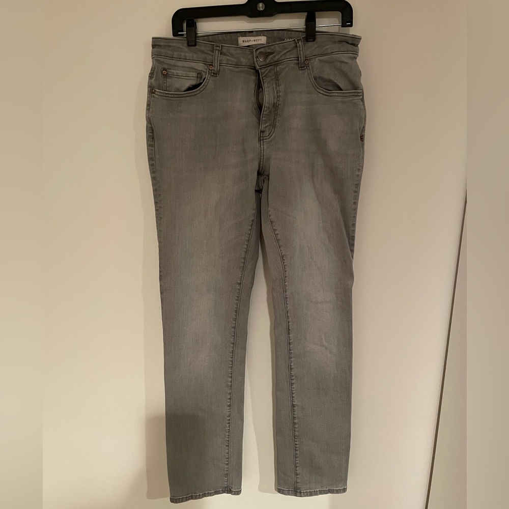 New Warp Weft Jeans AMS Amsterdam Slim Fit Stretch Denim Smoke Gray Men 33 x 34